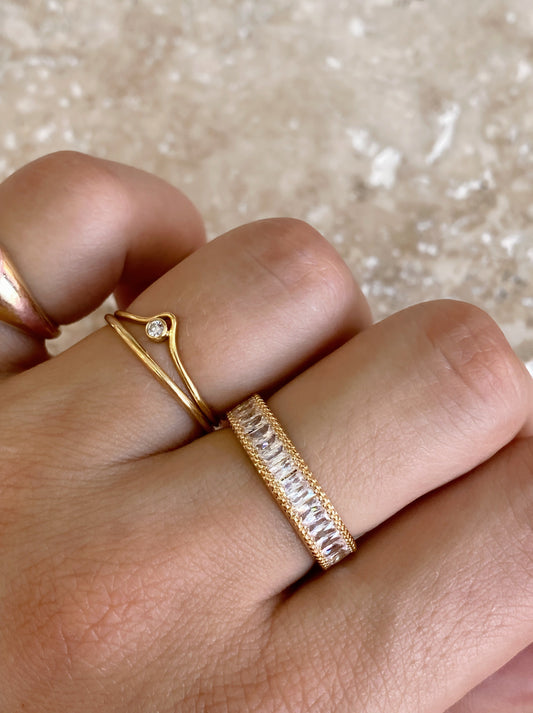 Bague demi - tour Baguettes - Joia Bijou