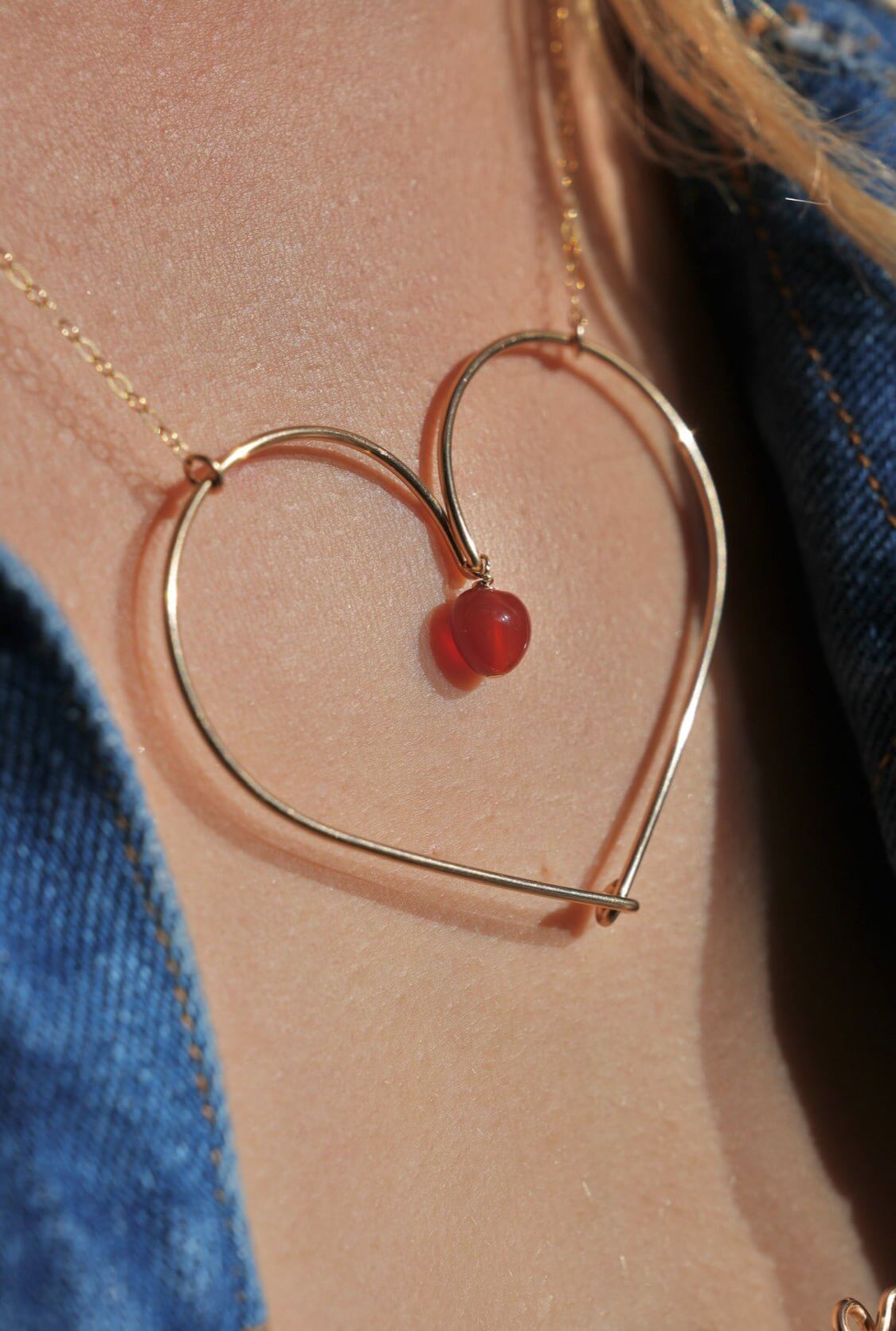 Collier Solitaire Maxi Coeur - Joia Bijou
