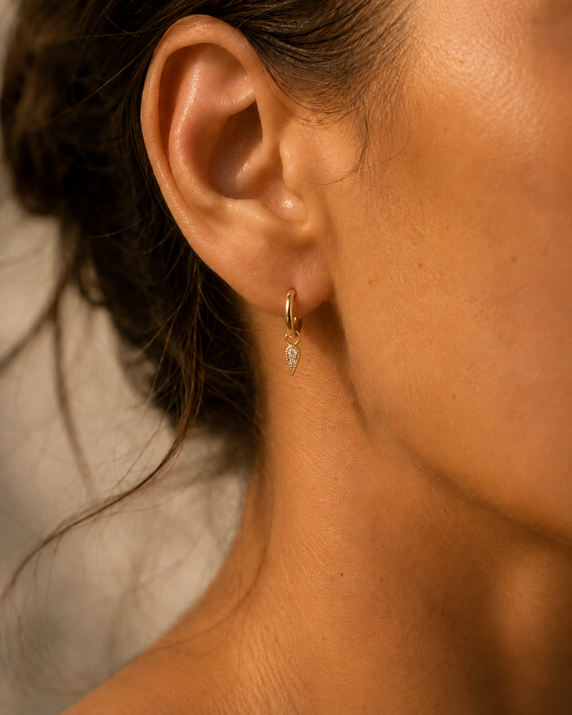Boucle d’oreille Mini Spike – Créole Plaqué Or ou Argent 925