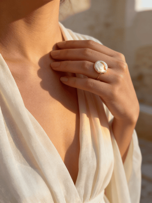 Bague Auréa - Gold Filled 14k et Perle Baroque - Joia Bijou