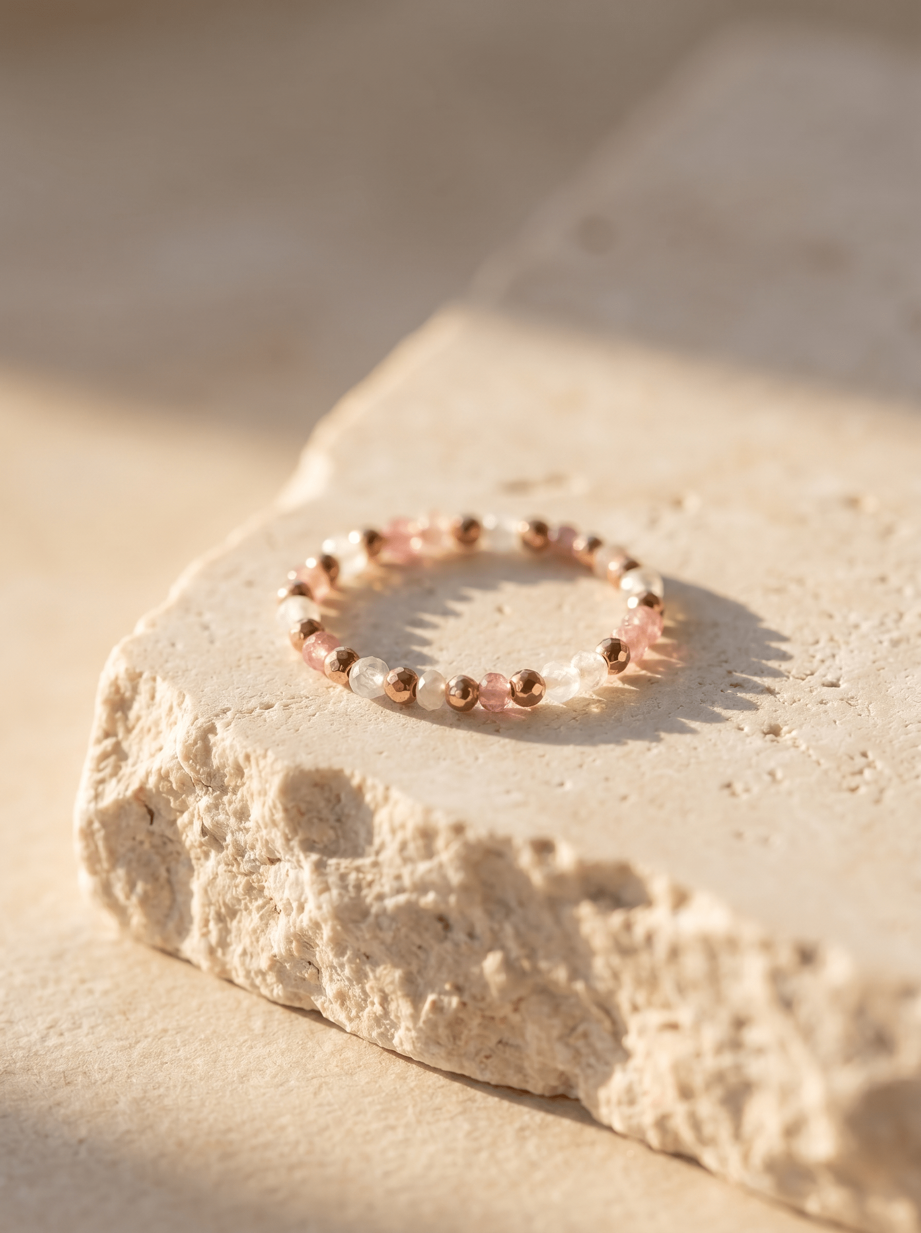 Bague Blush – Tourmaline rose et Pierre de Lune - Joia Bijou