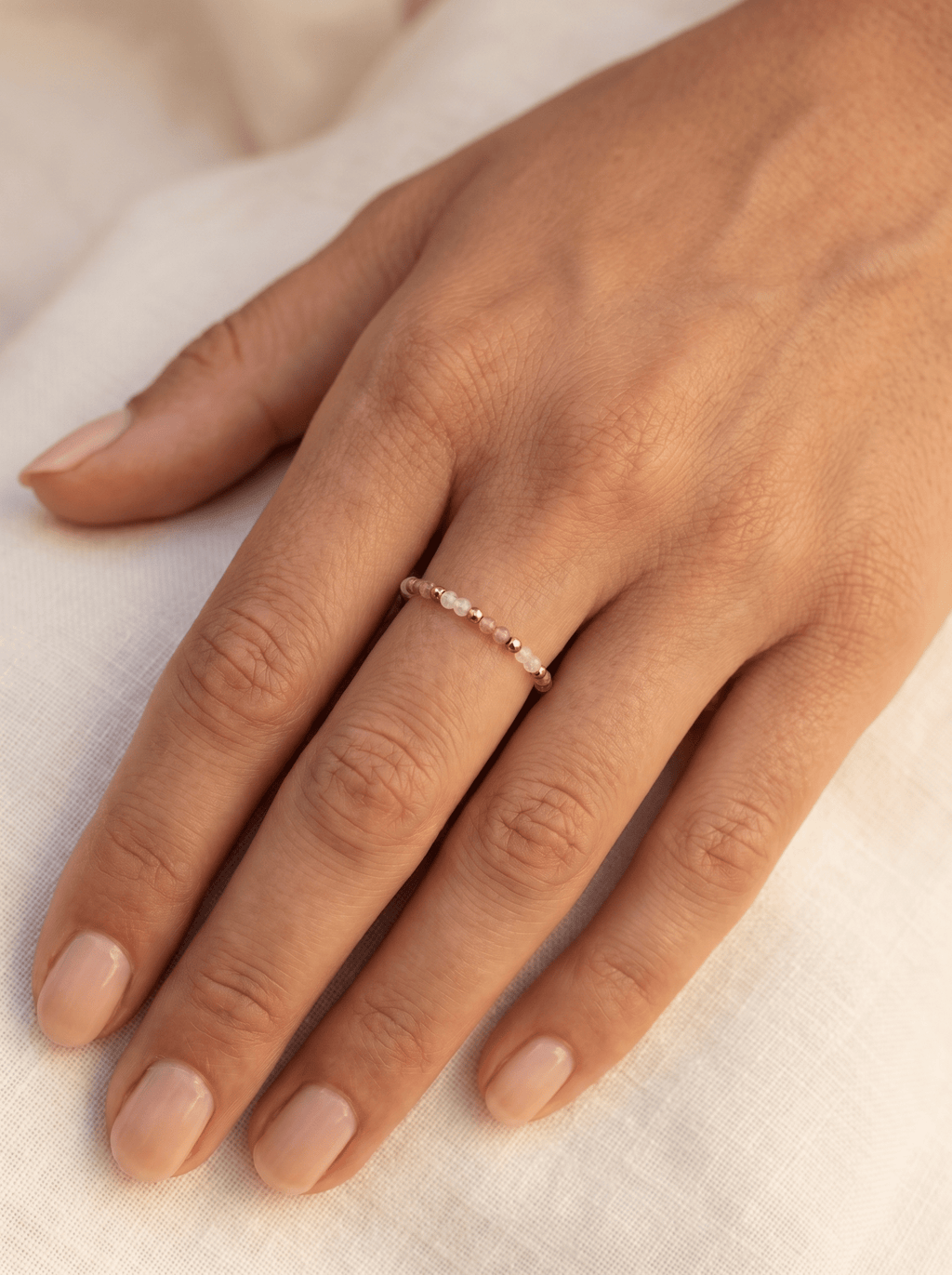 Bague Blush – Tourmaline rose et Pierre de Lune - Joia Bijou