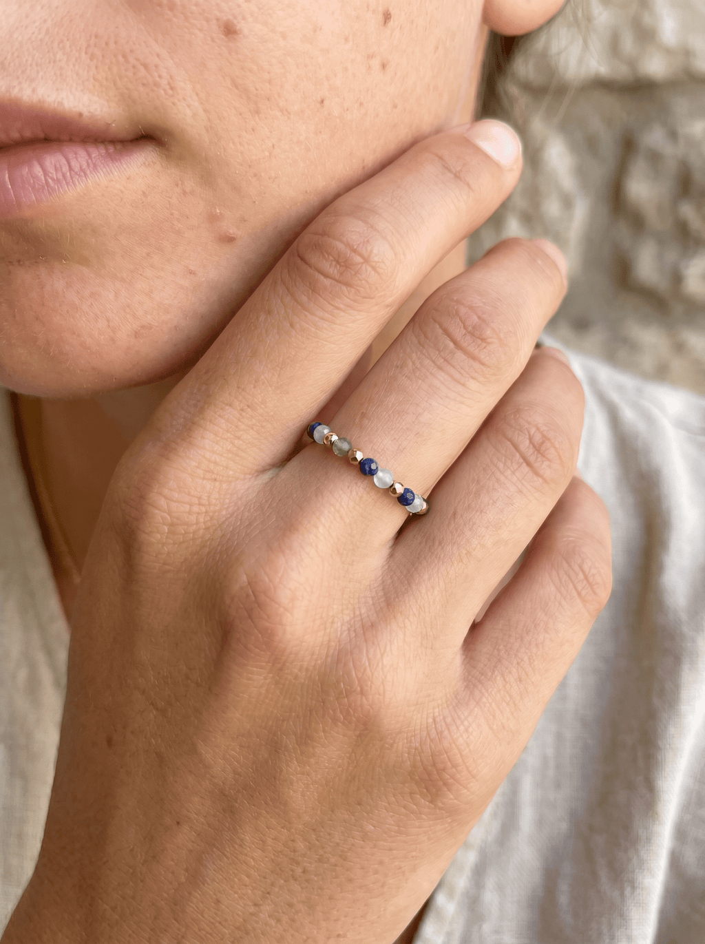 Bague Happiness – Lapis Lazuli & Aigue - Marine - Joia Bijou