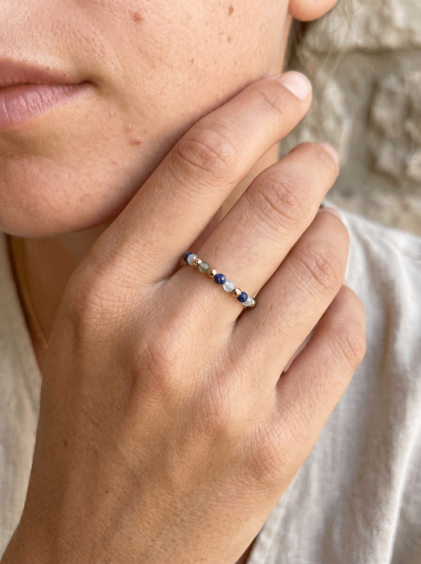 Bague Happiness – Lapis Lazuli & Aigue - Marine - Joia Bijou