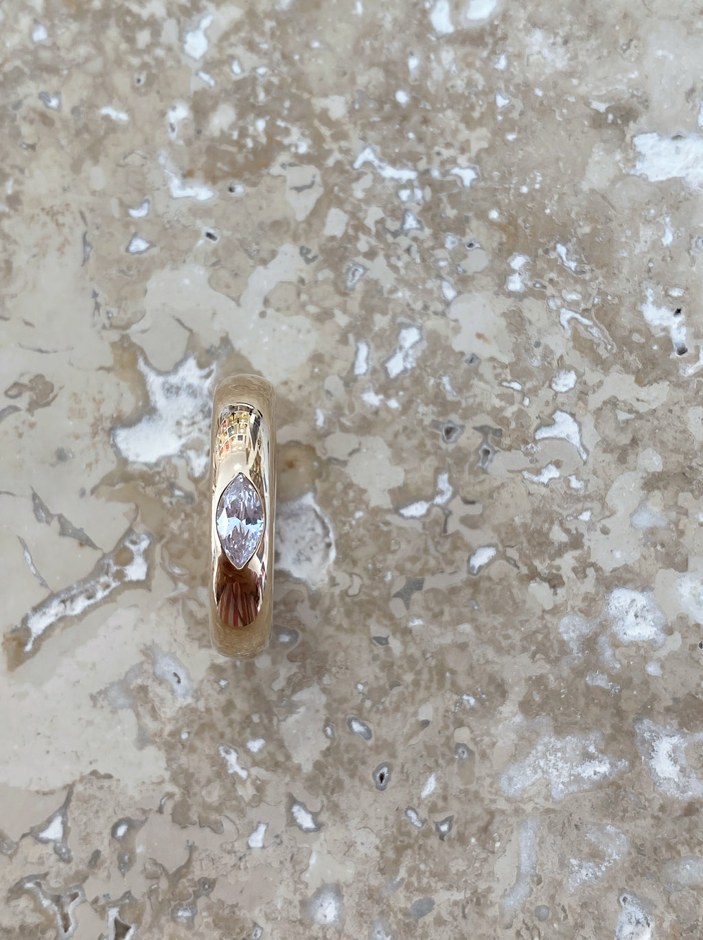 Bague Pneu Navette Dorée - Joia Bijou