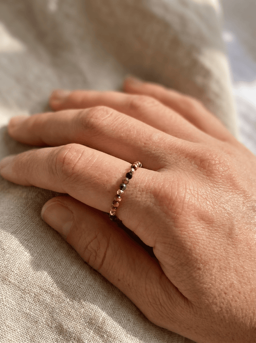 Bague Strength - Oeil de Tigre & Obsidienne - Joia Bijou