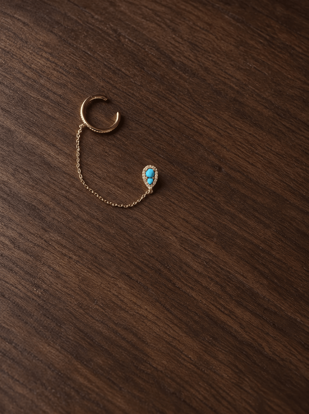 Bijou d’oreille Spike Blue – Plaqué Or 750/000 - Joia Bijou