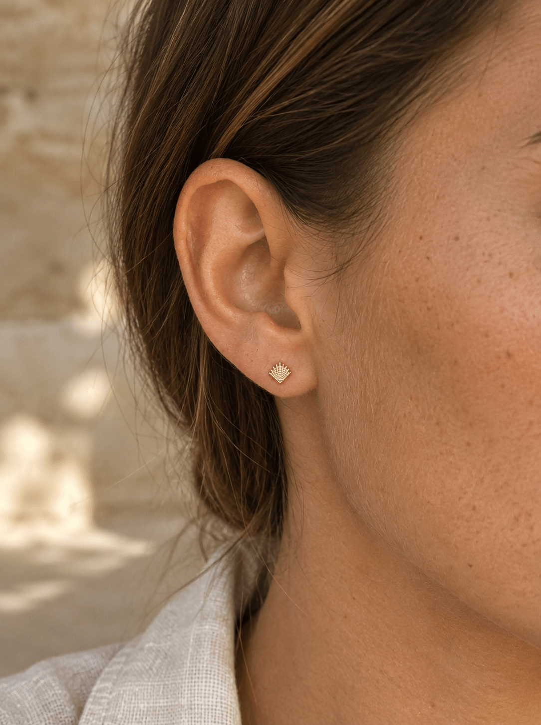 Boucle d’Oreille Coquillage Shell – Plaqué Or 750/000 - Joia Bijou