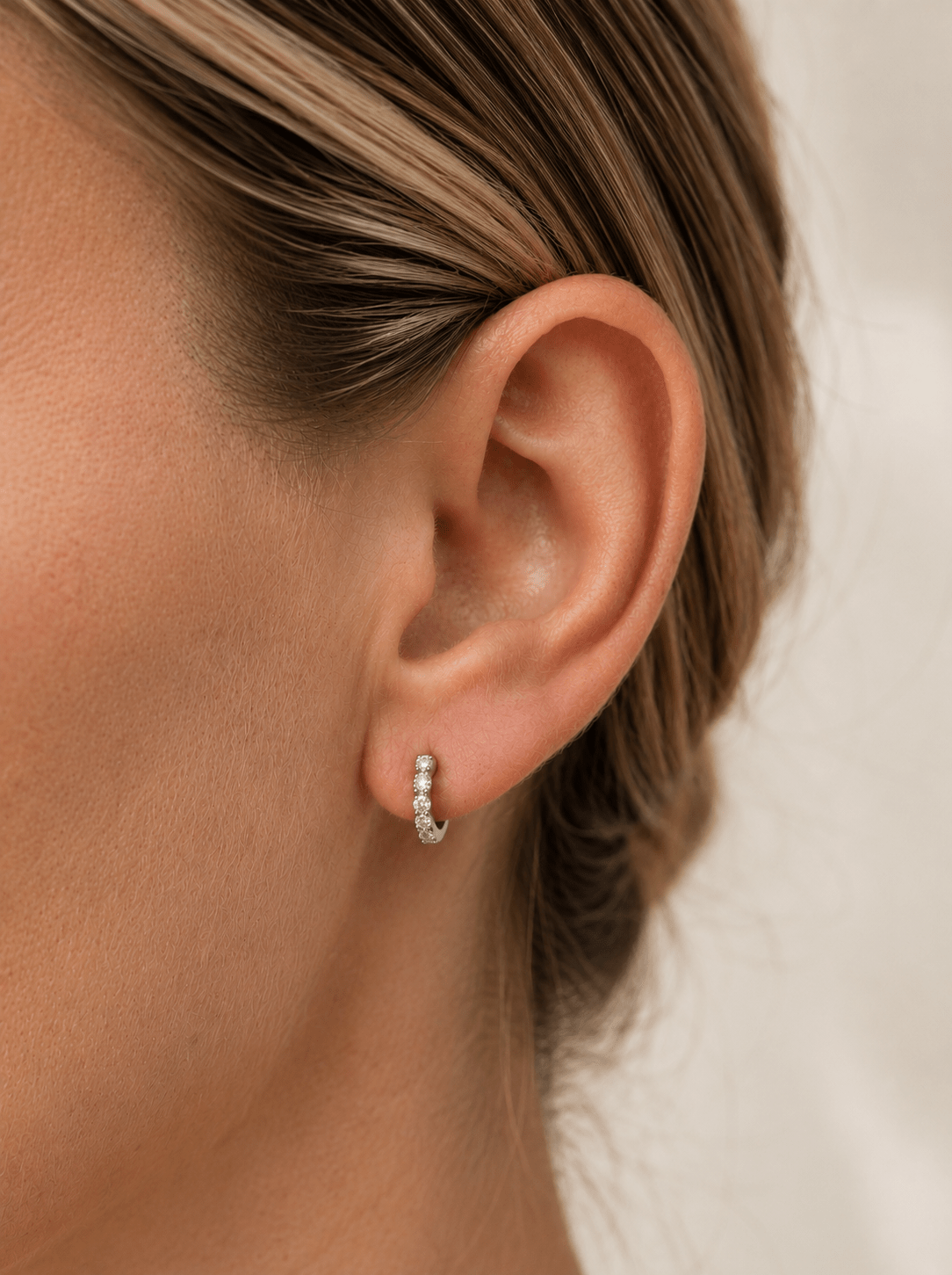 Boucle d’oreille Hope – Mini créole Plaqué Or ou Argent 925 - Joia Bijou