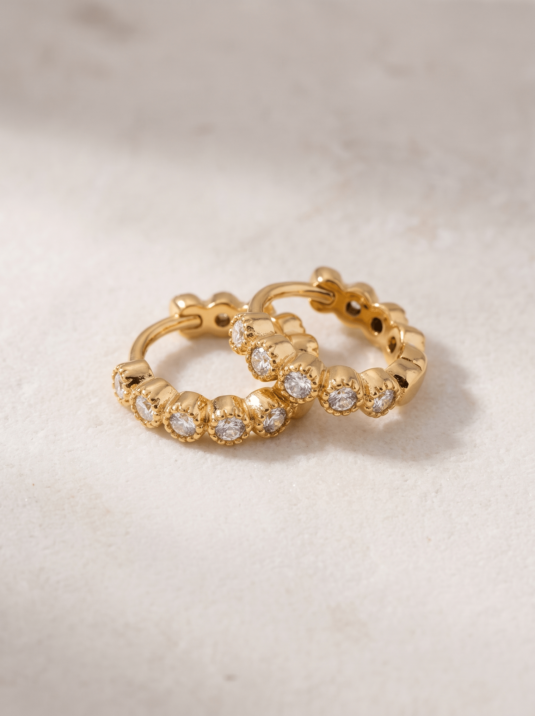 Boucle d’oreille Hope – Mini créole Plaqué Or ou Argent 925 - Joia Bijou