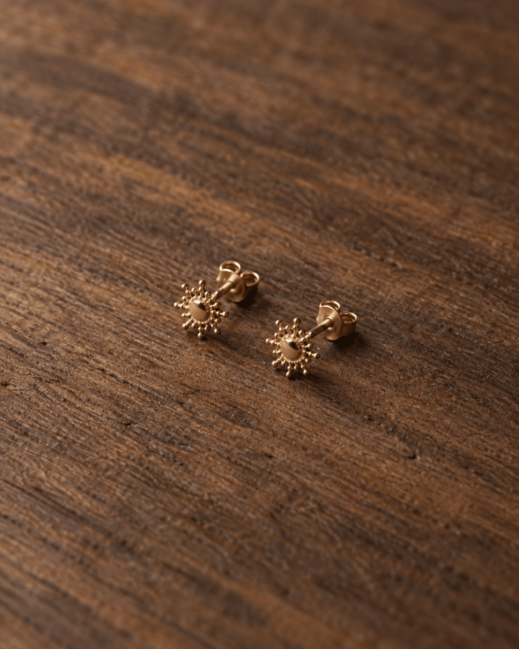 Boucle d’oreille Puce Soleil – Plaqué Or 750/000 - Joia Bijou