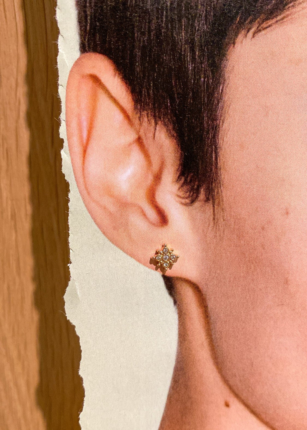 Boucle d’Oreille Snow Dorée - Joia Bijou