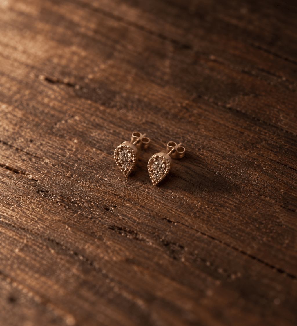 Boucle d’oreille Spike – Puce Plaqué Or ou Argent 925 - Joia Bijou