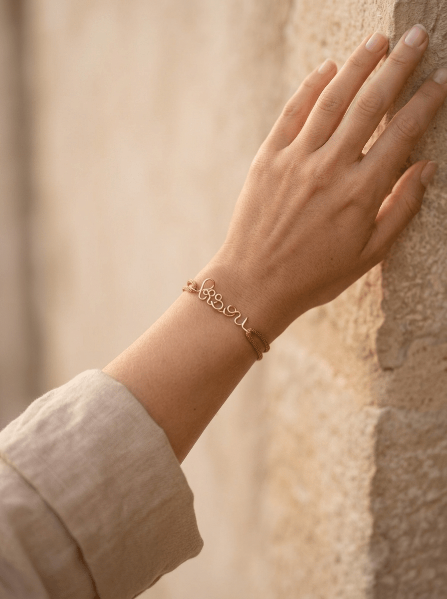 Bracelet Cordon Personnalisé – Gold filled 14k - Joia Bijou