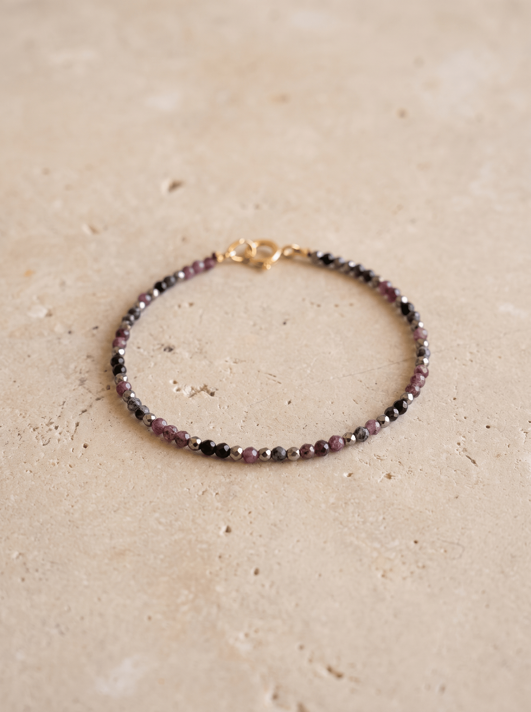 Bracelet Deep – Obsidienne & Jaspe Purple - Joia Bijou
