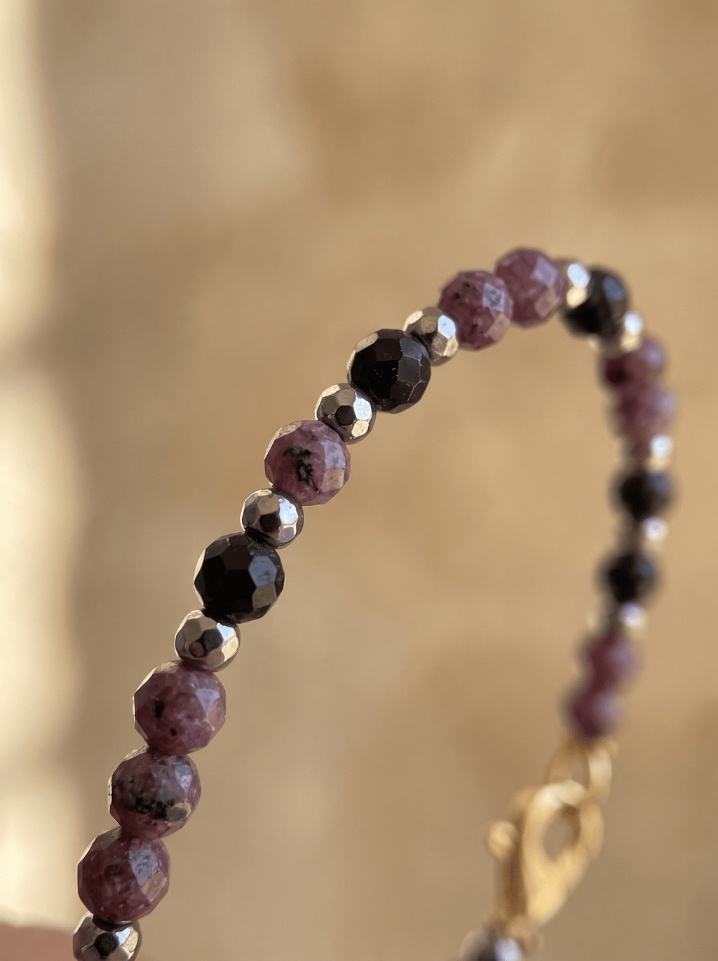 Bracelet Deep – Obsidienne & Jaspe Purple - Joia Bijou