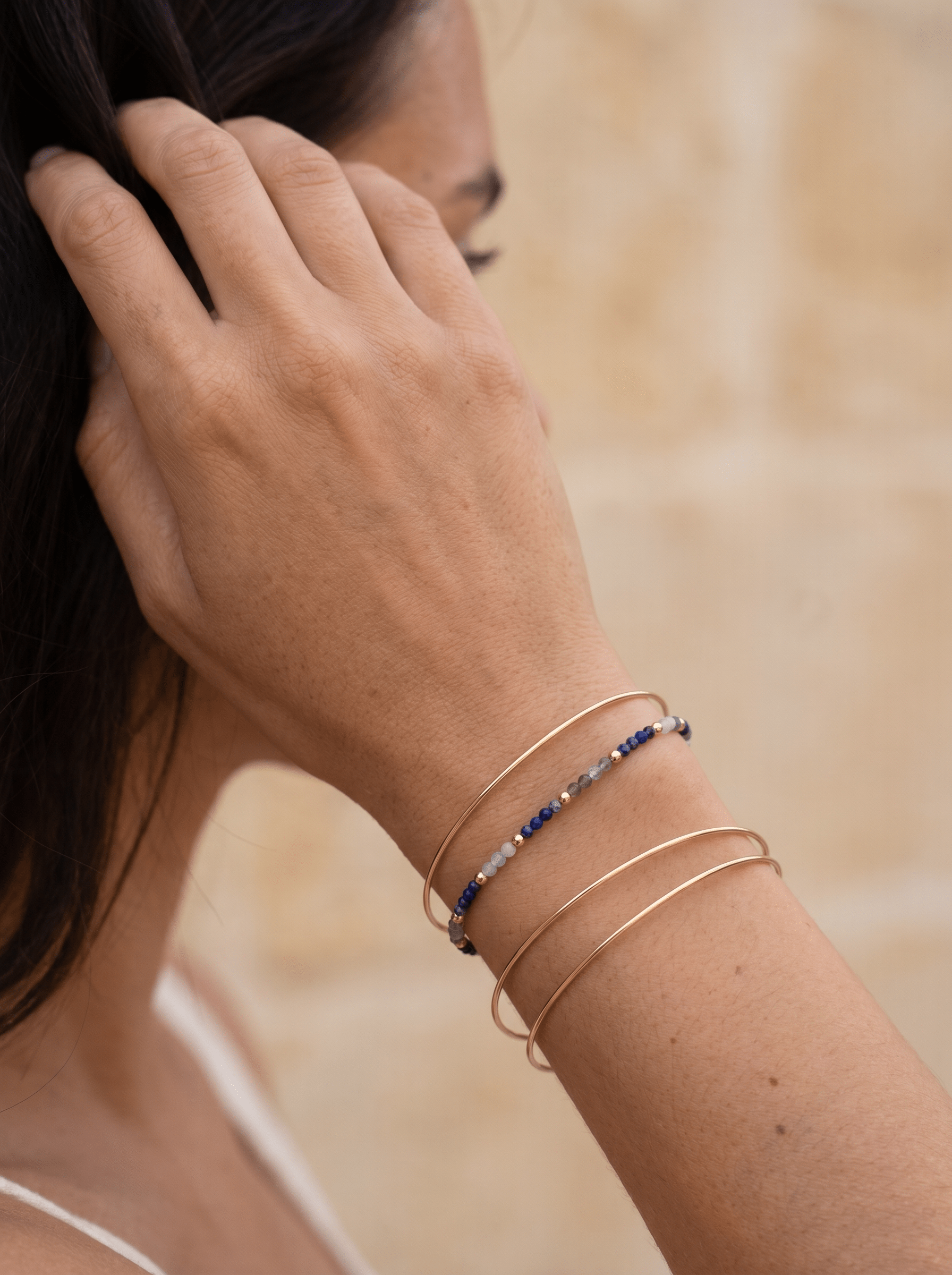 Bracelet Happiness – Lapis Lazuli & Aigue - Marine - Joia Bijou