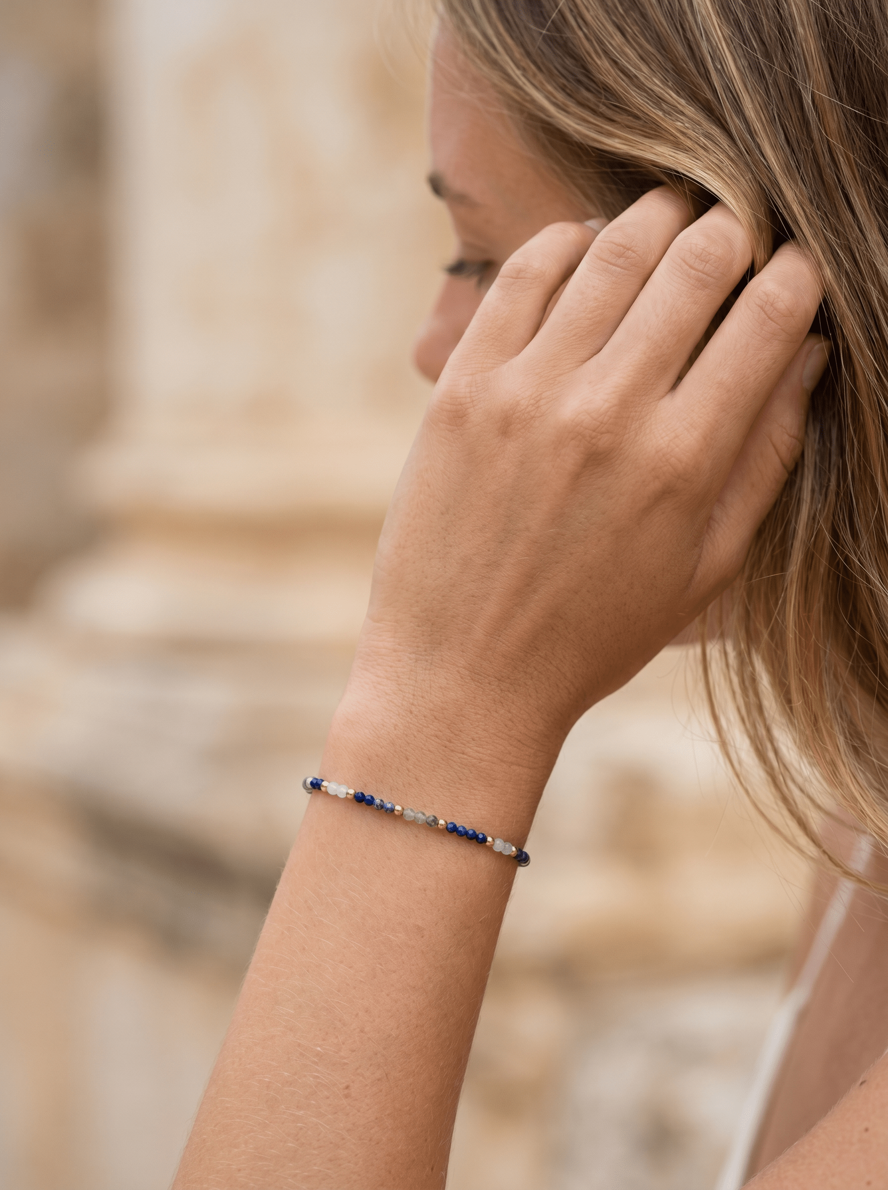 Bracelet Happiness – Lapis Lazuli & Aigue - Marine - Joia Bijou
