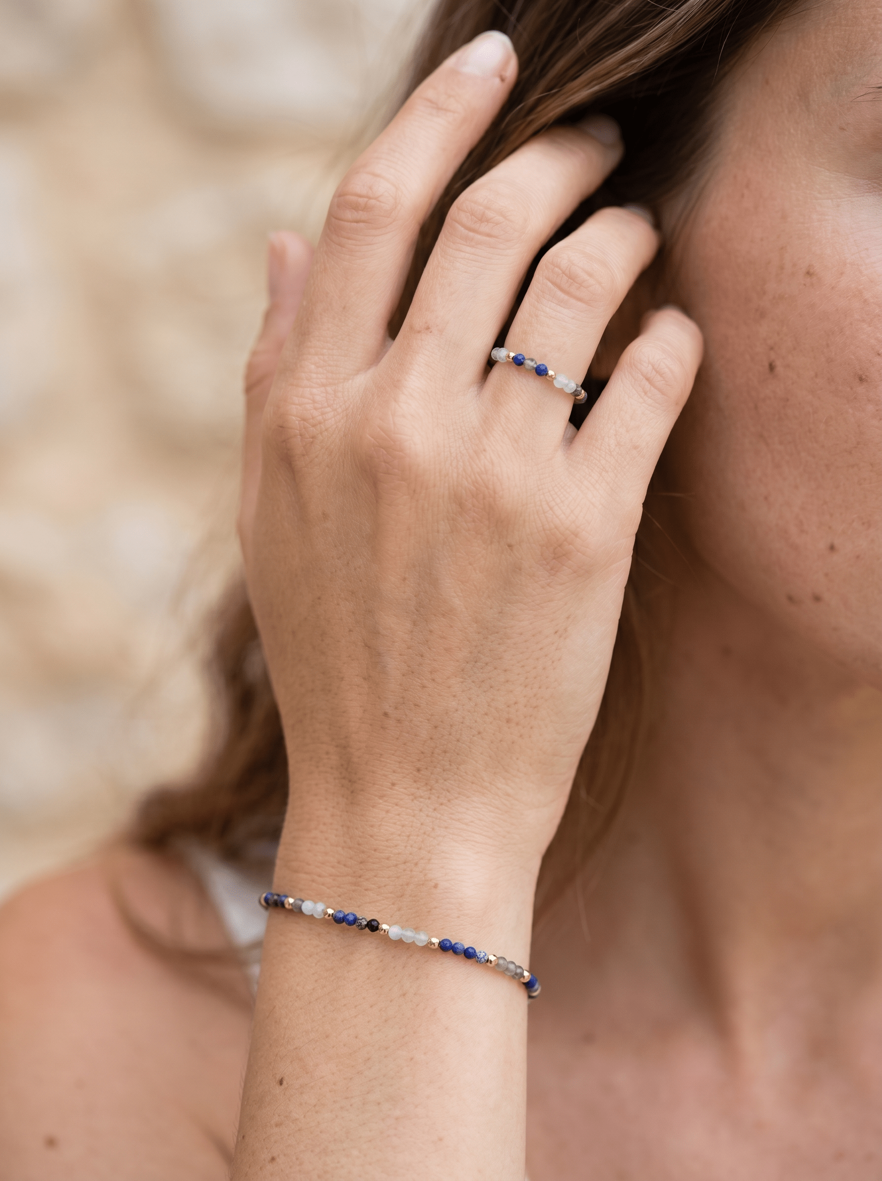 Bracelet Happiness – Lapis Lazuli & Aigue - Marine - Joia Bijou