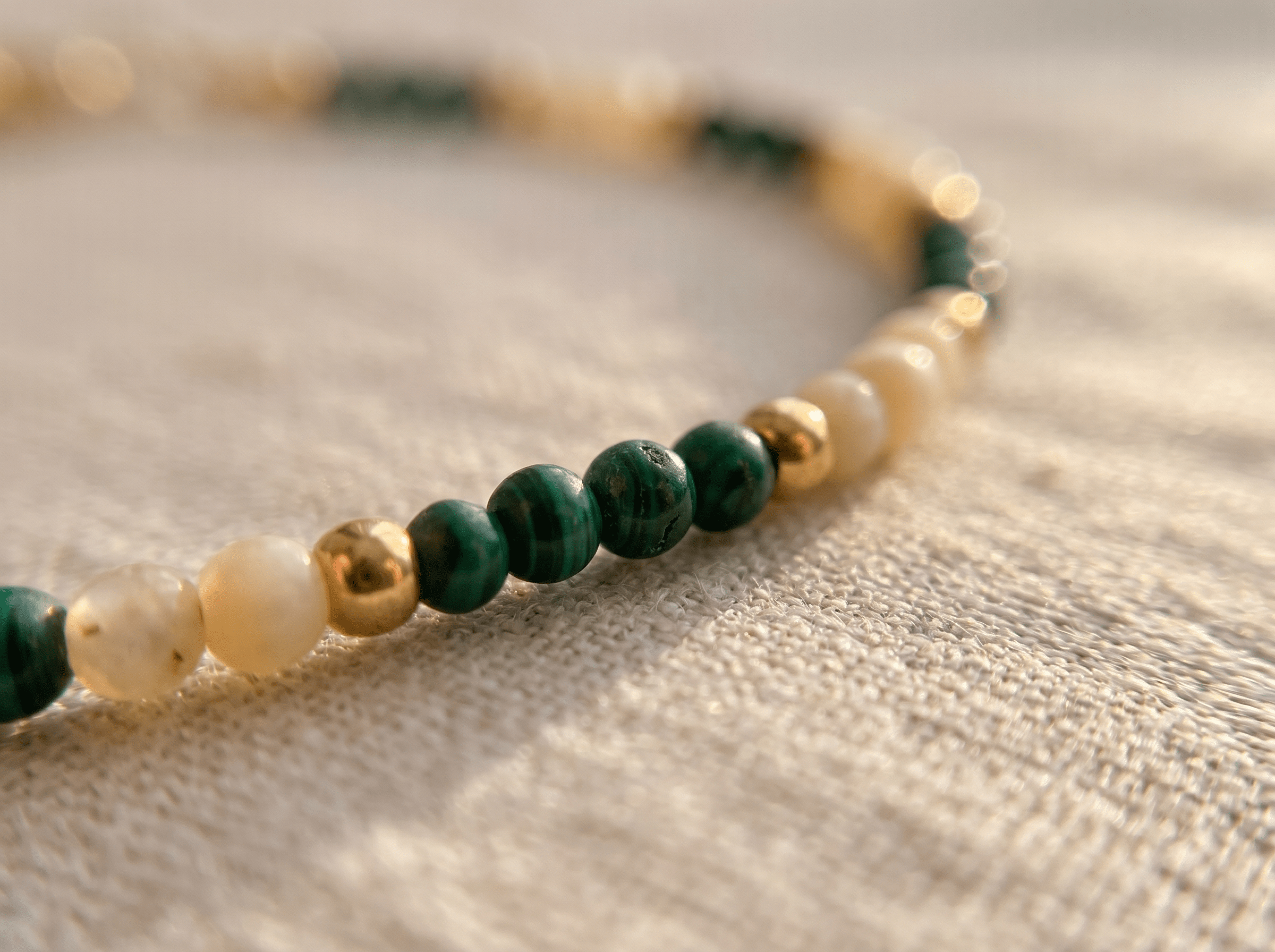 Bracelet Lucky - Malachite & nacre - Joia Bijou