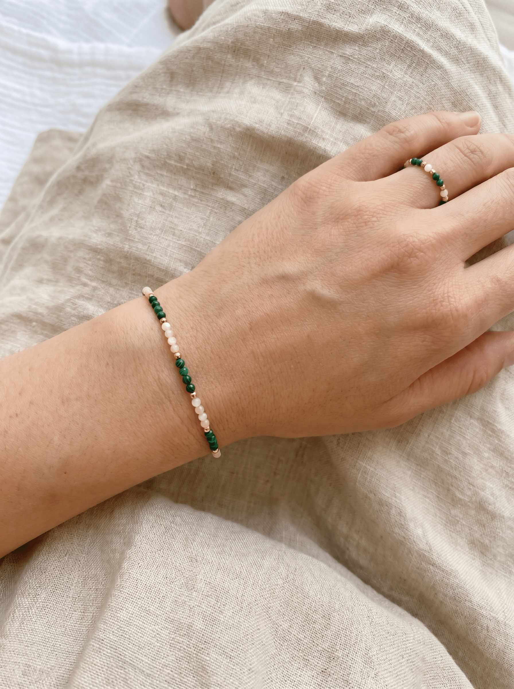 Bracelet Lucky - Malachite & nacre - Joia Bijou