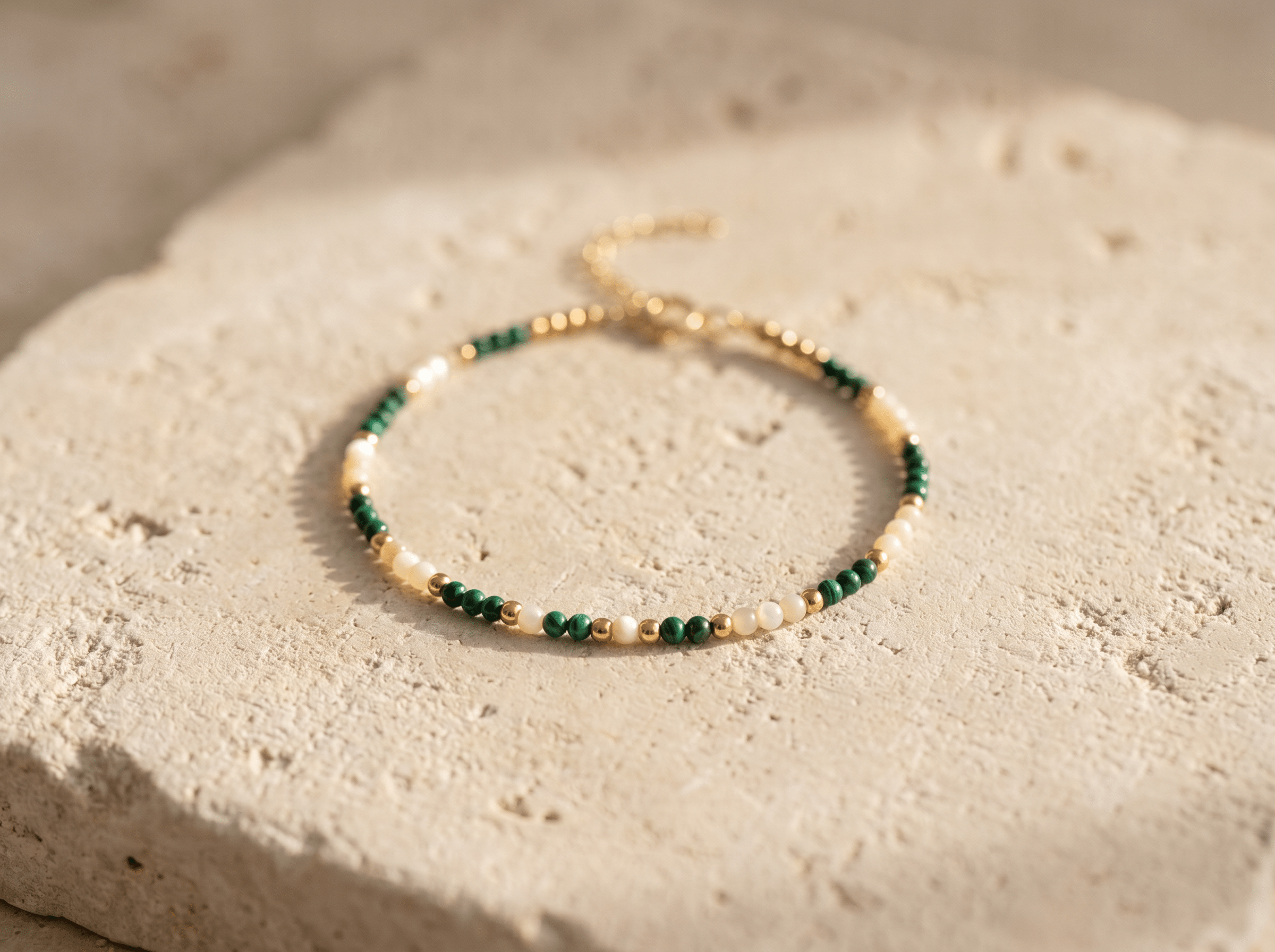 Bracelet Lucky - Malachite & nacre - Joia Bijou