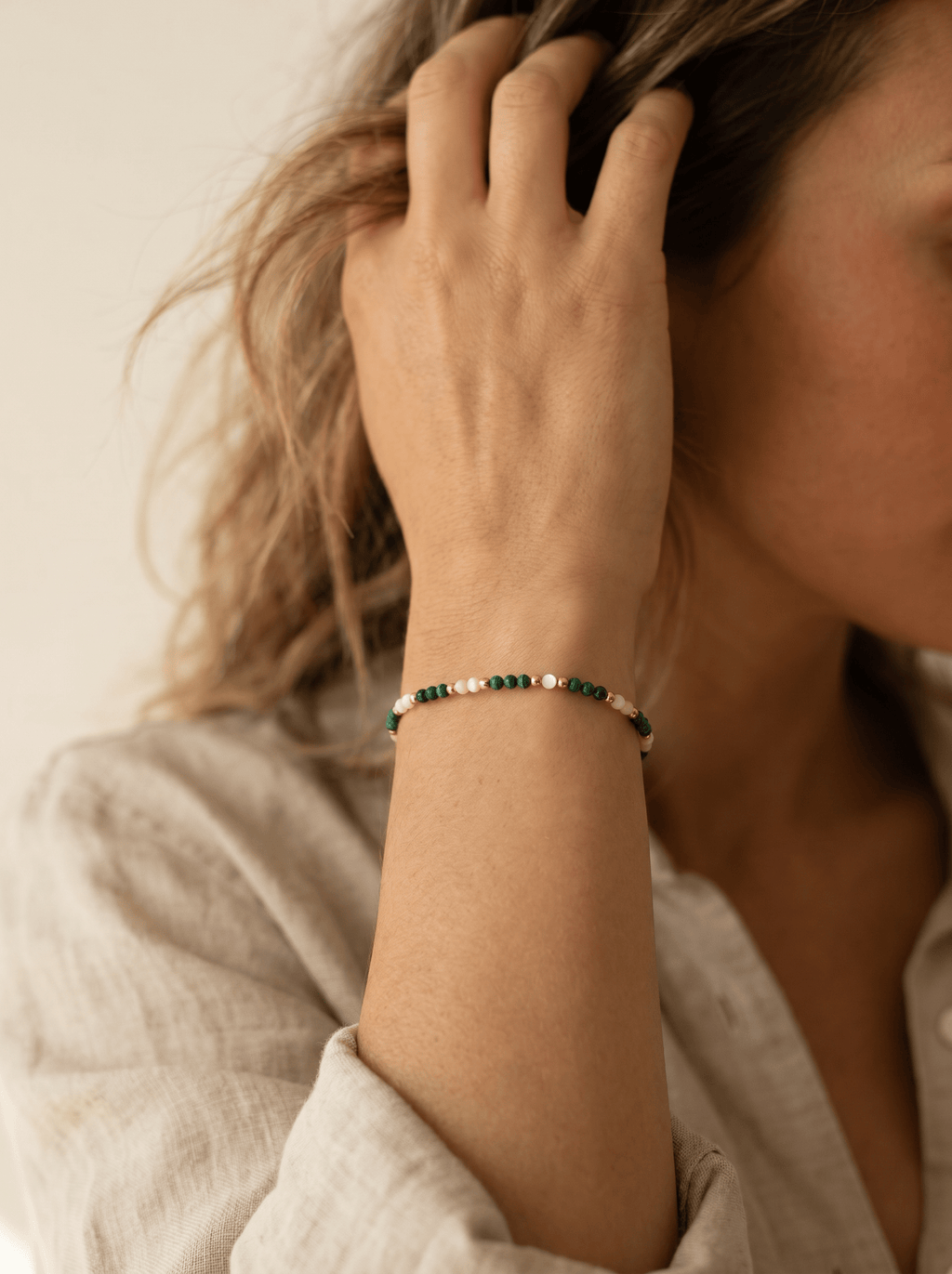 Bracelet Lucky - Malachite & nacre - Joia Bijou