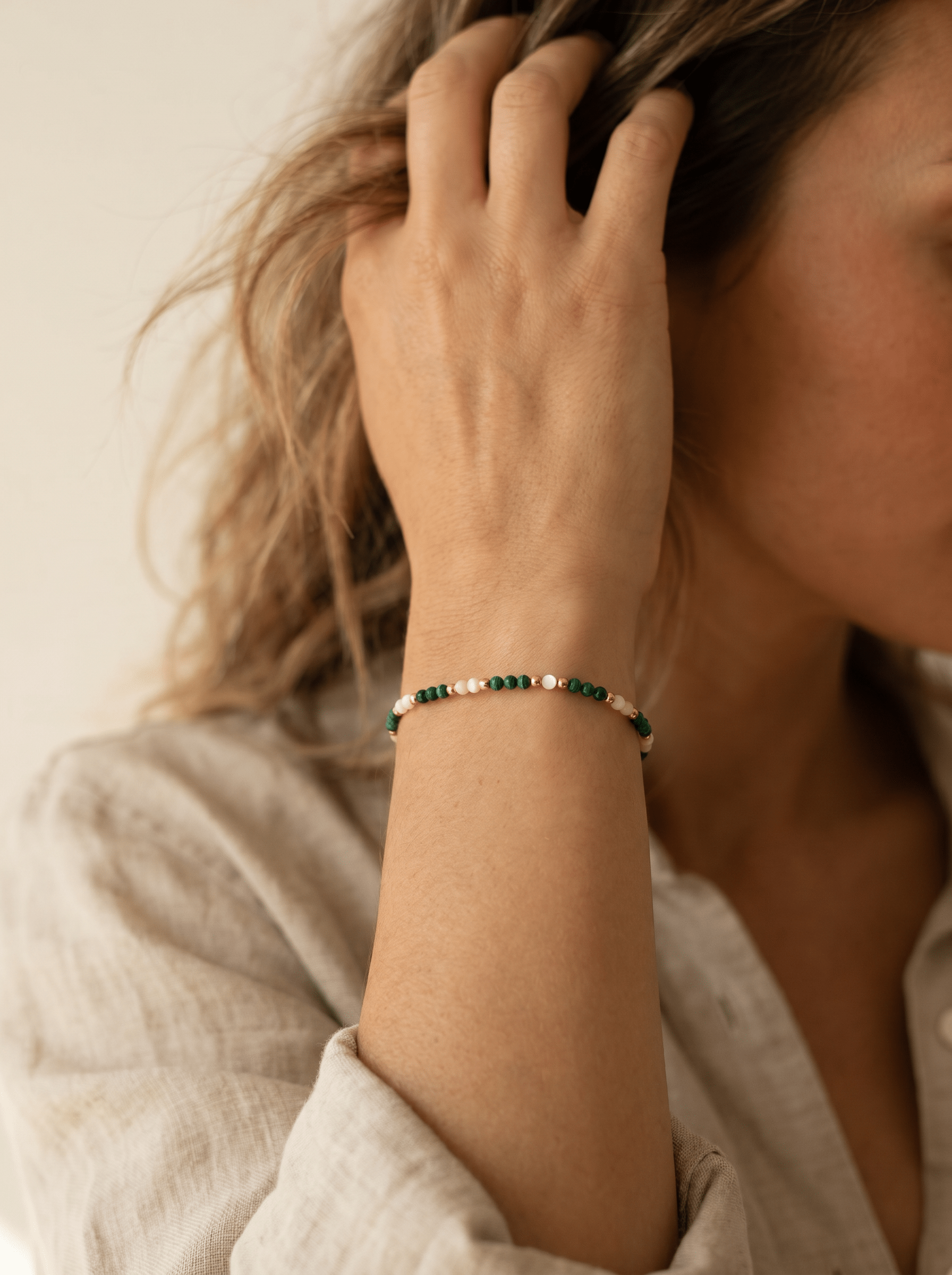 Bracelet Lucky - Malachite & nacre - Joia Bijou