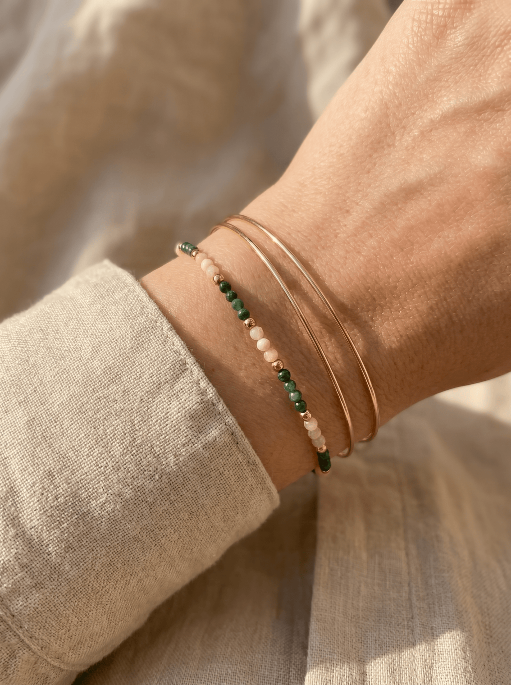 Bracelet Lucky - Malachite & nacre - Joia Bijou