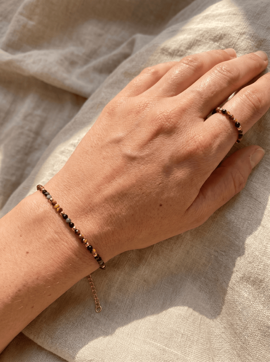 Bracelet Strength - Oeil de Tigre & Obsidienne - Joia Bijou