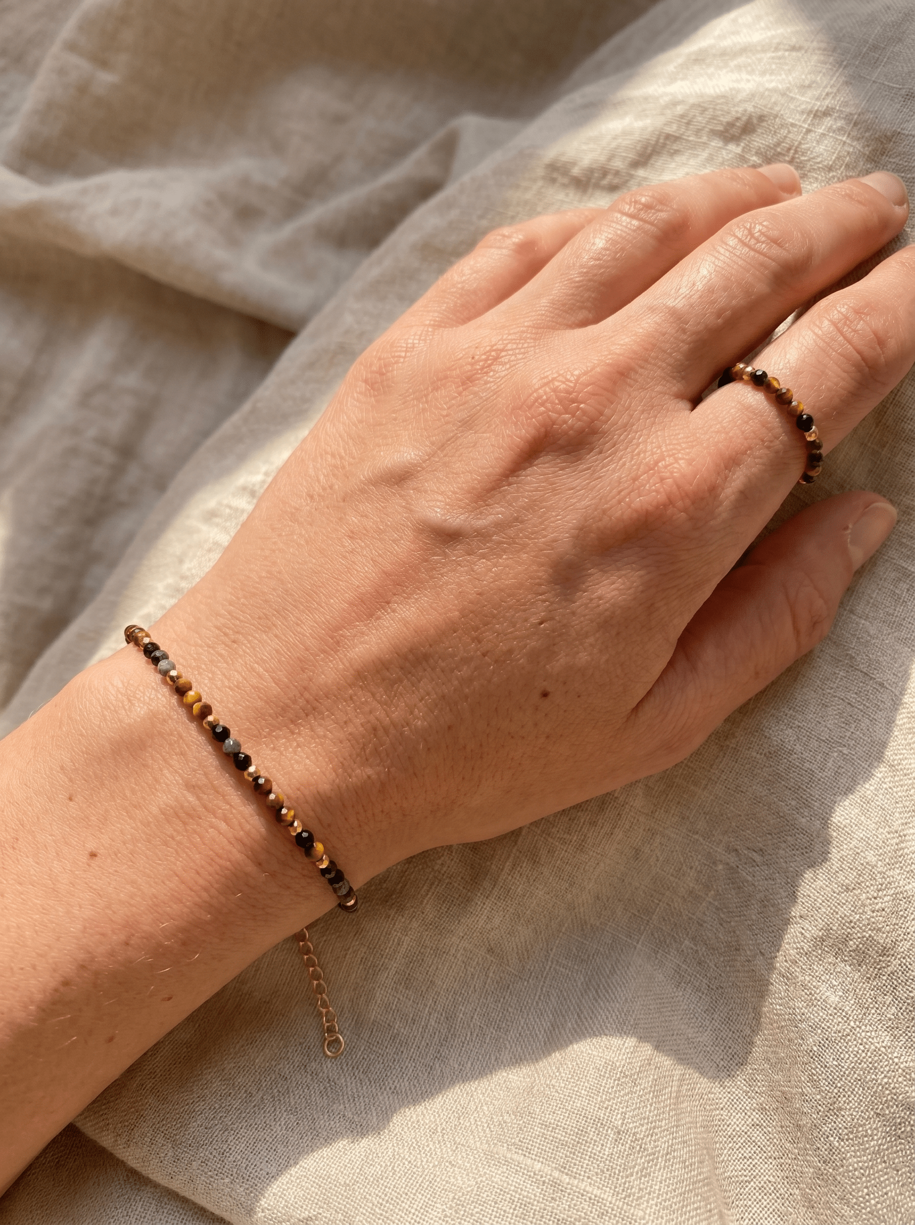 Bracelet Strength - Oeil de Tigre & Obsidienne - Joia Bijou