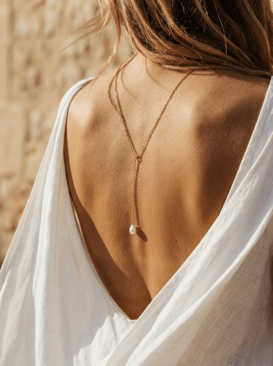 Collier Cravate Ma Perle - Gold Filled 14k et Perle de Culture - Joia Bijou