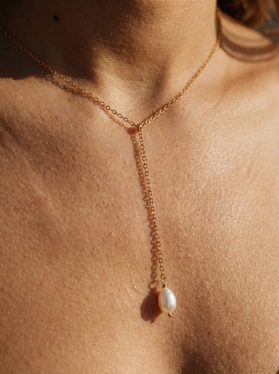 Collier Cravate Ma Perle - Gold Filled 14k et Perle de Culture - Joia Bijou