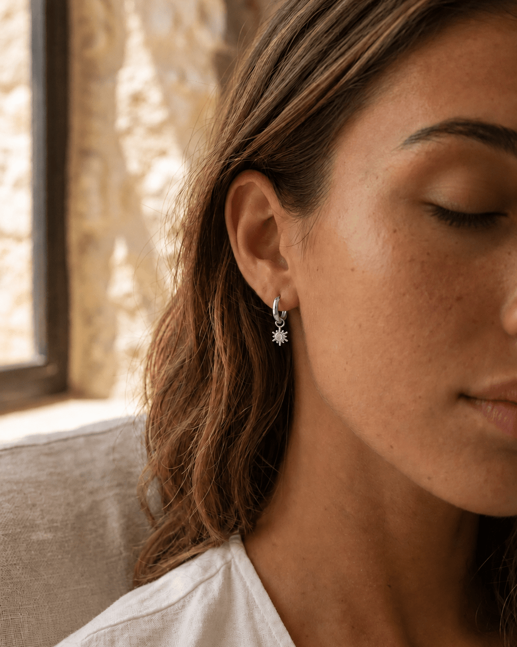 Créole Soleil Mini Sun – Plaqué Or ou Argent 925 - Joia Bijou