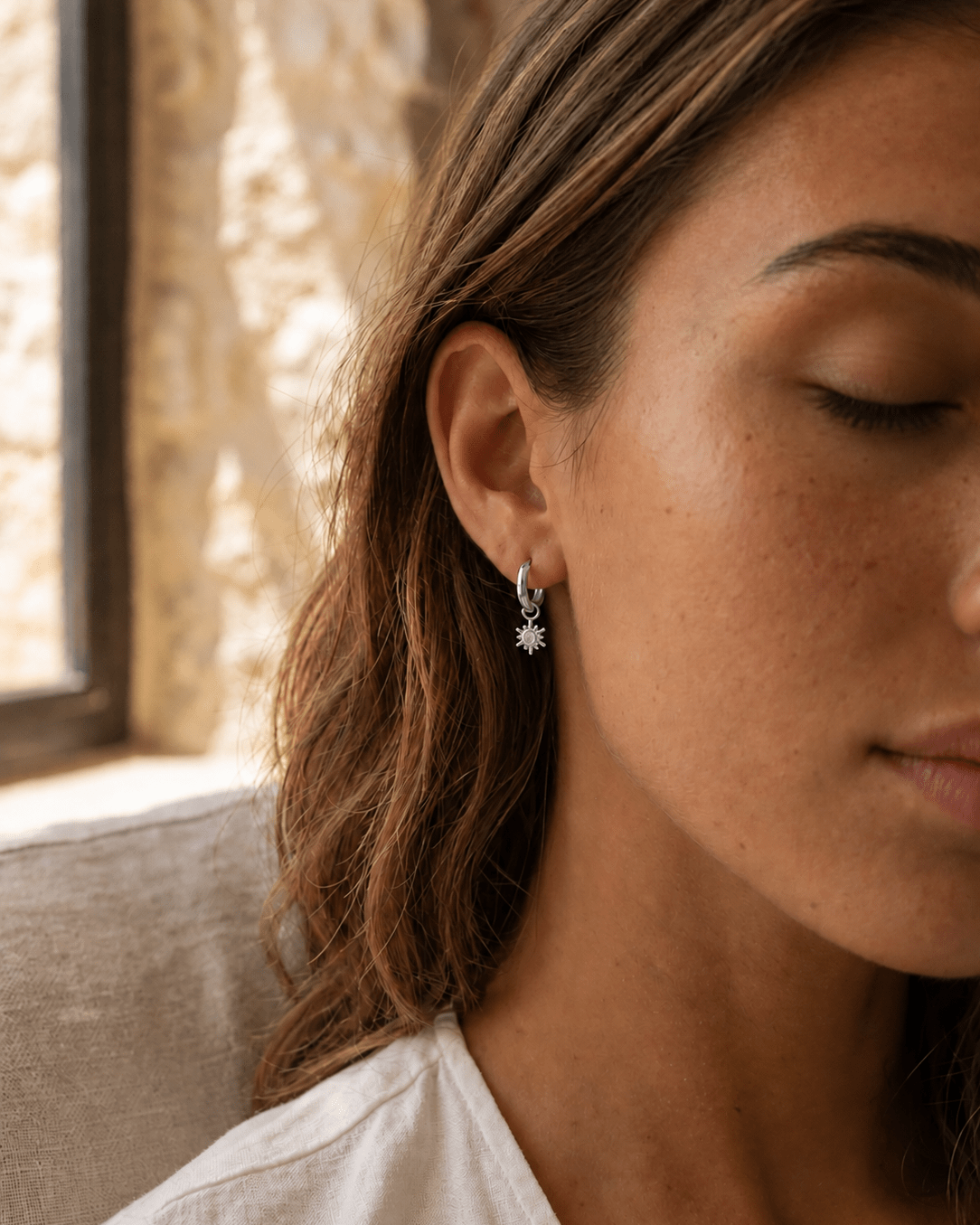 Créole Soleil Mini Sun – Plaqué Or ou Argent 925 - Joia Bijou