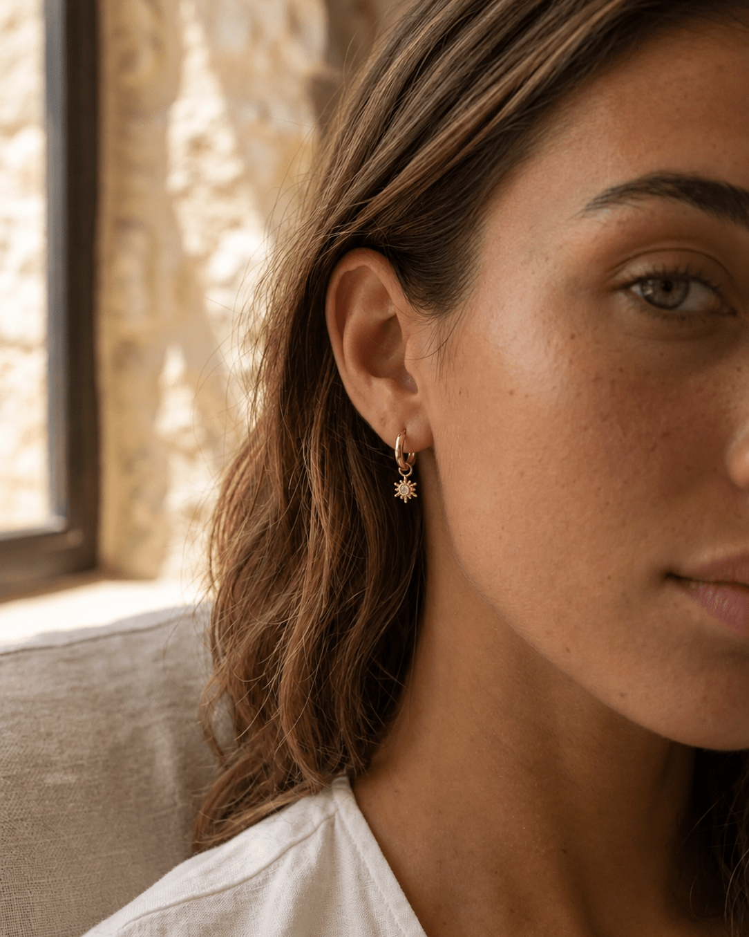Créole Soleil Mini Sun – Plaqué Or ou Argent 925 - Joia Bijou