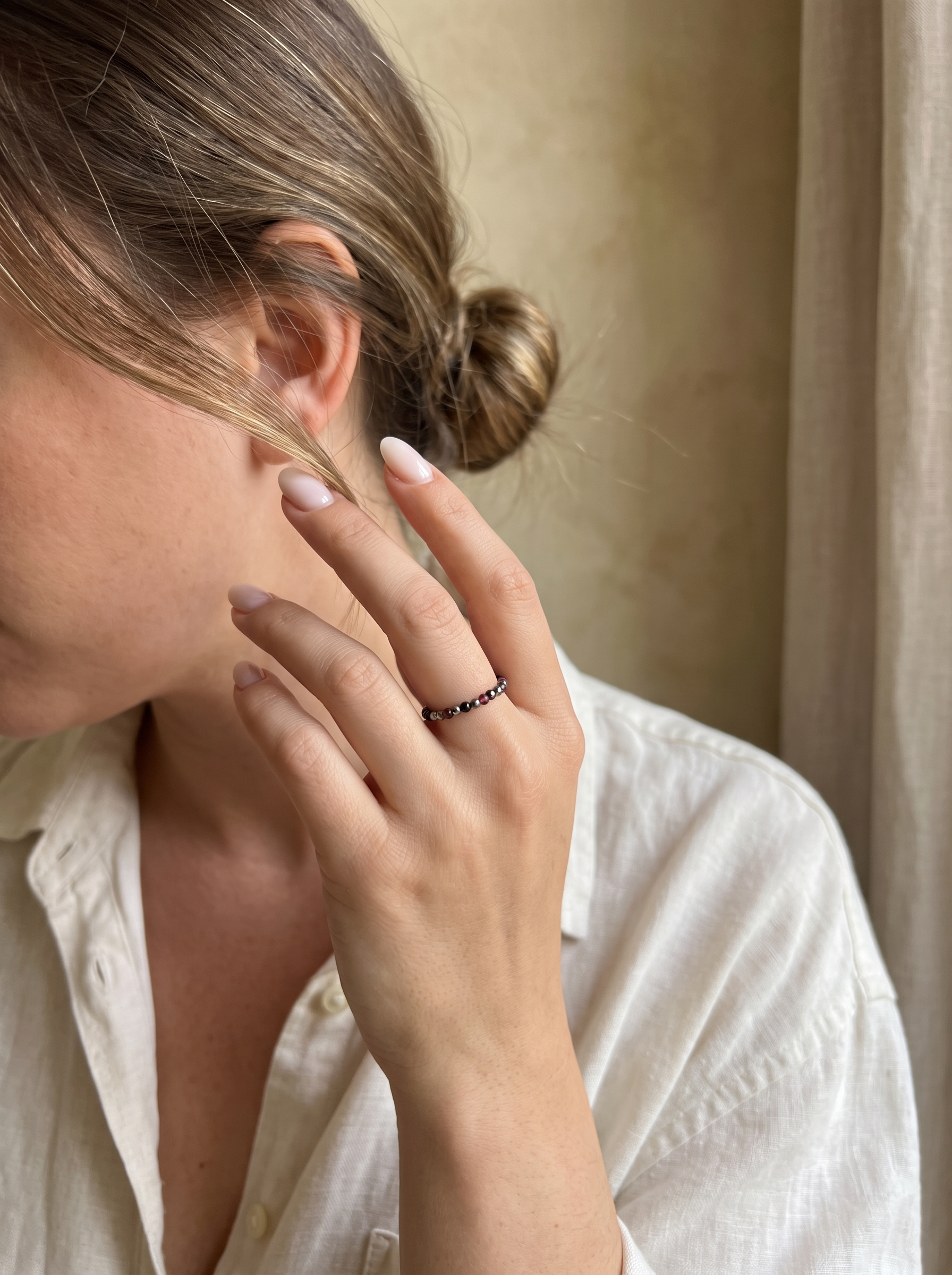 Bague Deep – Obsidienne & Jaspe Purple