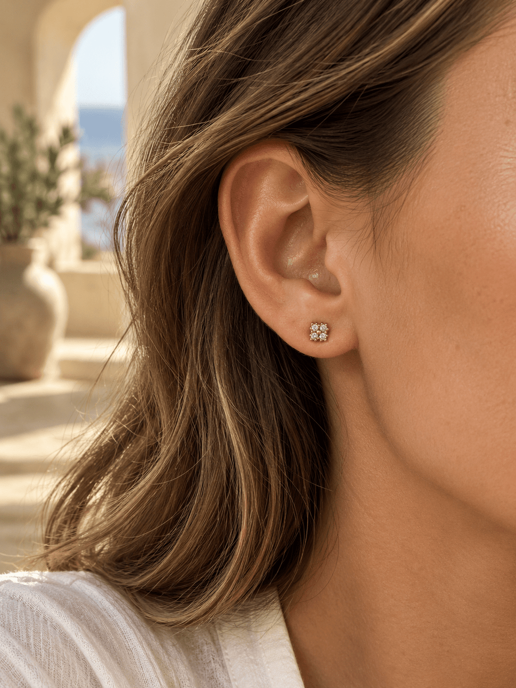 Puce d’Oreille Luck – Plaqué Or 750/000 ou Argent 925 - Joia Bijou