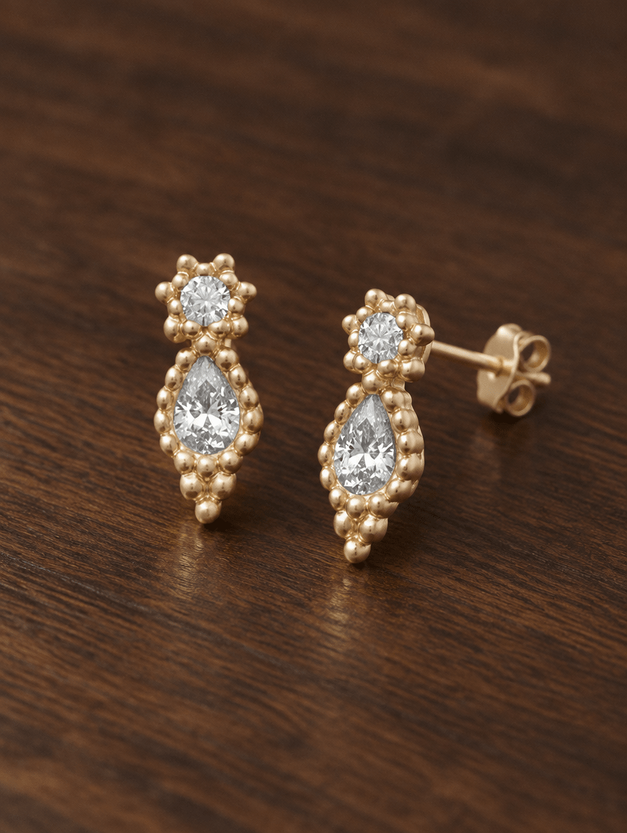 Puce d’Oreille Ora Dorée – Plaqué Or 750/000 - Joia Bijou