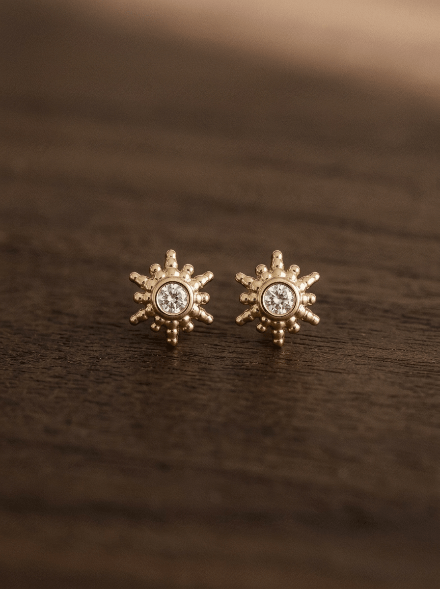 Puce Soleil Sun – Plaqué Or ou Argent 925 - Joia Bijou